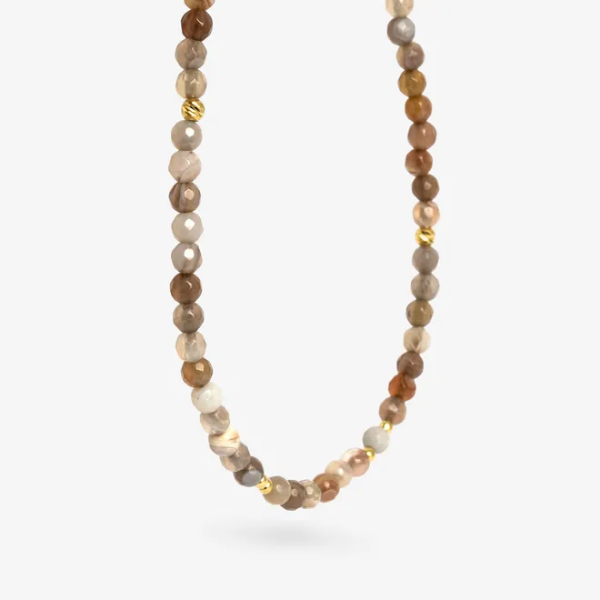 CHOKER Z AGAT BOTSWANA; SREBRNY POZŁACANY