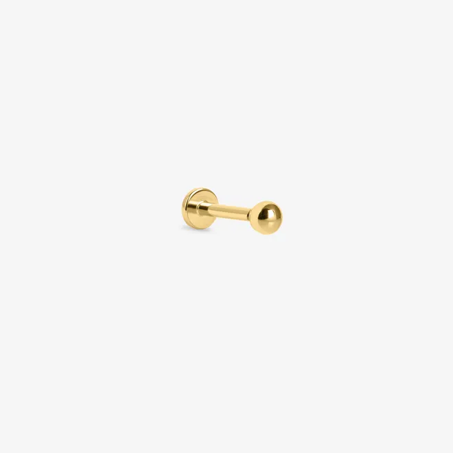 KOLCZYK Z KULECZKĄ 3 MM; SREBRNY POZŁACANY